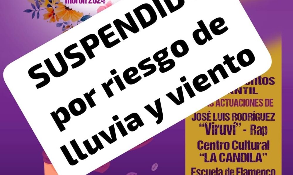 SUSPENDIDA POR RIESGO DE LLUVIA la “Fiesta Celebración del Día de la Mujer Trabajadora”